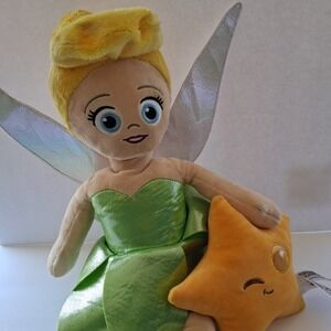 Scentsy Disney Tinker Bell Plush Fairy Green Dress & Pixar Pier Star Plush 16"